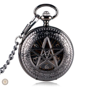 Montre à gousset mécanique noire élégante