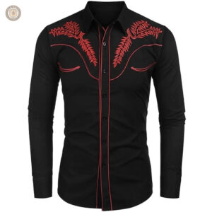 Chemise cowboy brodée pour homme
