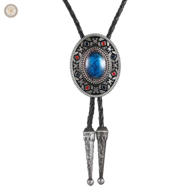 Bolo tie Navajo avec motifs traditionnels