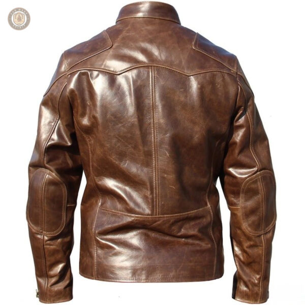 Veste masculine en cuir, design western élégant