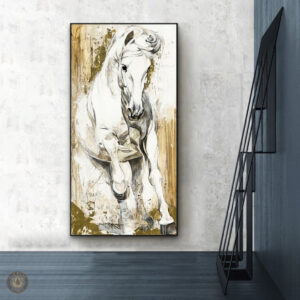 Tableau Cheval Noir et Blanc