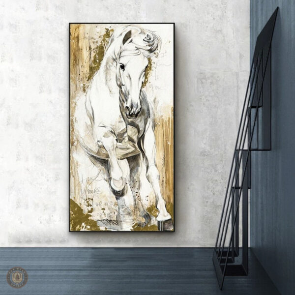 Tableau Cheval Noir et Blanc