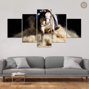 Peinture Western "Cowboy en Cavale" sur toile