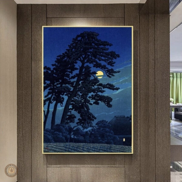 Peinture Western : Pleine lune au clair de nuit