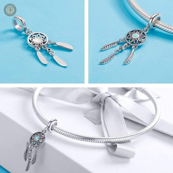 Bijoux argentés, pendentif attrape-rêves, design unique