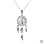 Pendentif attrape-rêves en argent, bijou western élégant