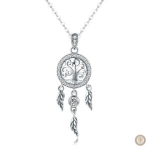 Pendentif attrape-rêves en argent, bijou western élégant