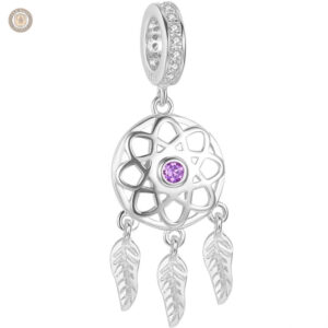 Pendentif Attrape-Rêves en argent avec perles colorées