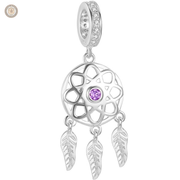 Pendentif Attrape-Rêves en argent avec perles colorées