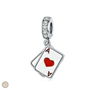 Pendentif en argent en forme de carte de poker