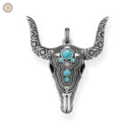Pendentif cornes de buffle en style western