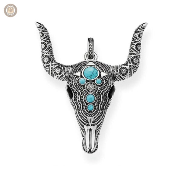 Pendentif cornes de buffle en style western