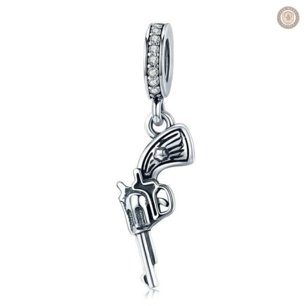 Pendentif Revolver en argent, bijou au style western