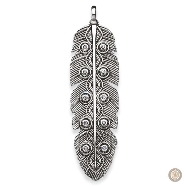 Pendentif plume en argent, bijou inspiré du style western
