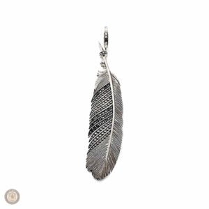 Pendentif plume en argent pour femme