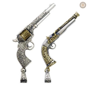 Collier Revolver en argent pour un style western authentique