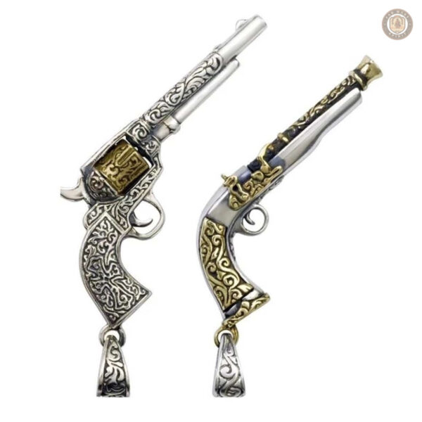 Collier Revolver en argent pour un style western authentique