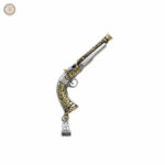 Collier argenté au design revolver, accessoire western tendance