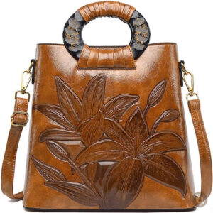 Petit sac cuir avec motif floral élégant