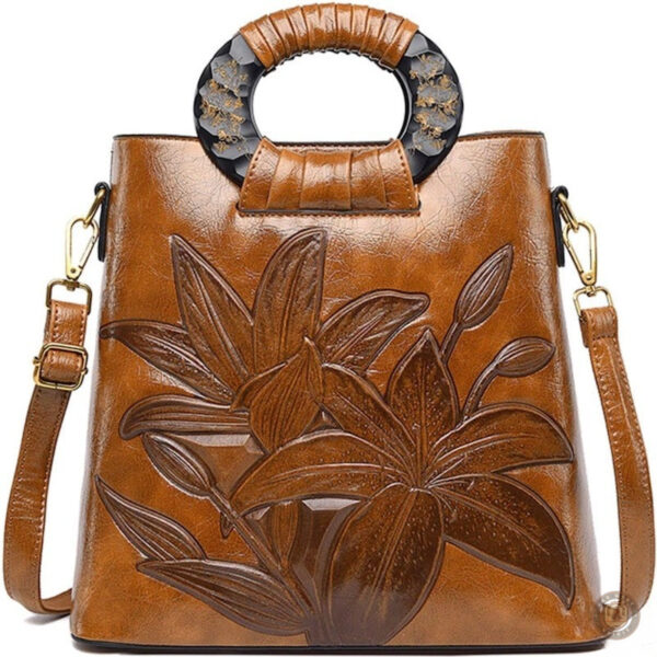 Petit sac cuir avec motif floral élégant