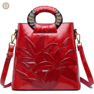 Sac western en cuir avec design fleuri