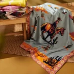 Plaid aux accents western, parfait pour une ambiance rustique