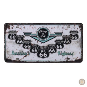 Plaque métal vintage America's Highway décorative
