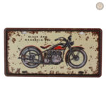 Plaque métal vintage Black & Mandarin Red