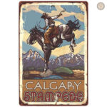 Plaque métal vintage Calgary Stampede décorative