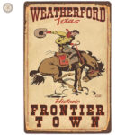 Plaque métal vintage Frontier Town décorative
