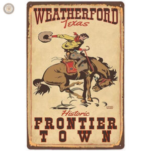 Plaque métal vintage Frontier Town décorative