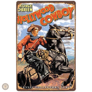 Plaque métal vintage Hollywood Cowboy décorative