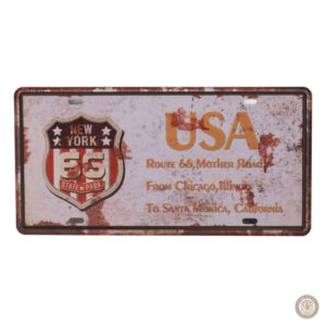 Plaque métal vintage New York 66 décorative