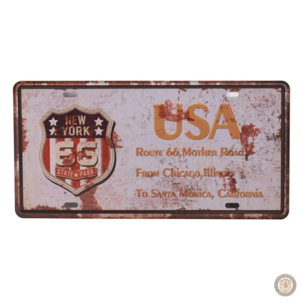 Plaque métal vintage New York 66 décorative