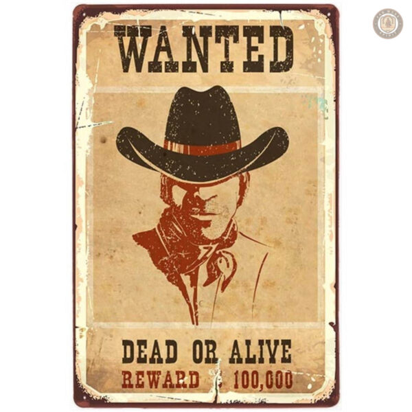 Plaque Métal Vintage 100.000$ - Reward