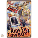 Plaque Métal Ride Em Cowboy vintage décorative