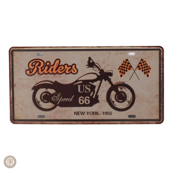 Plaque métal vintage Riders pour décoration murale