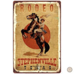Plaque métal vintage Rodeo Stephenville