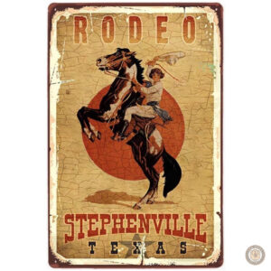 Plaque métal vintage Rodeo Stephenville