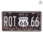 Plaque métal vintage Route 66 décorative
