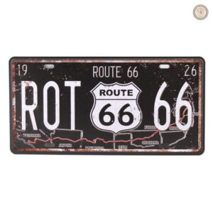 Plaque métal vintage Route 66 décorative