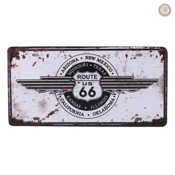 Plaque Métal Vintage Route US