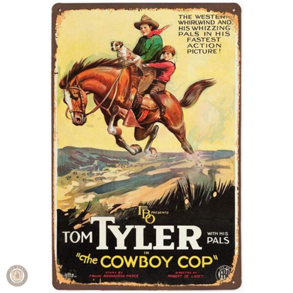 Plaque Métal vintage Tom Tyler décorative