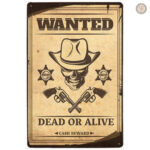 Plaque métal vintage Wanted