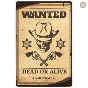 Plaque métal vintage Wanted