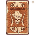 Plaque métal vintage Wild West décorative