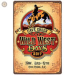 Plaque Métal vintage Wild West Days décorative