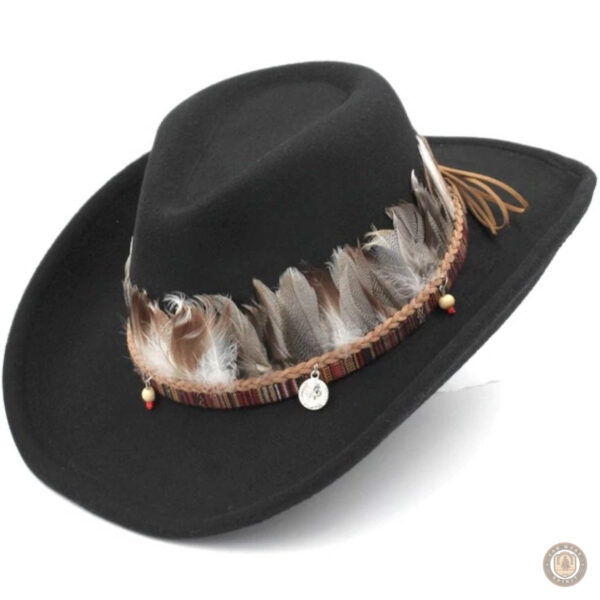Accessoire western orné de plumes