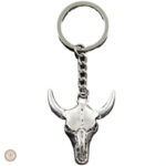 Porte-clé décoratif avec motif de crâne de buffle