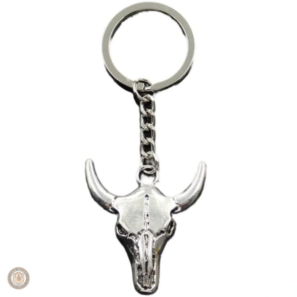 Porte-clé décoratif avec motif de crâne de buffle